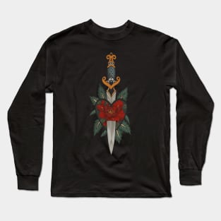 Gothic Sword and Heart Tattoo - Red Version Long Sleeve T-Shirt